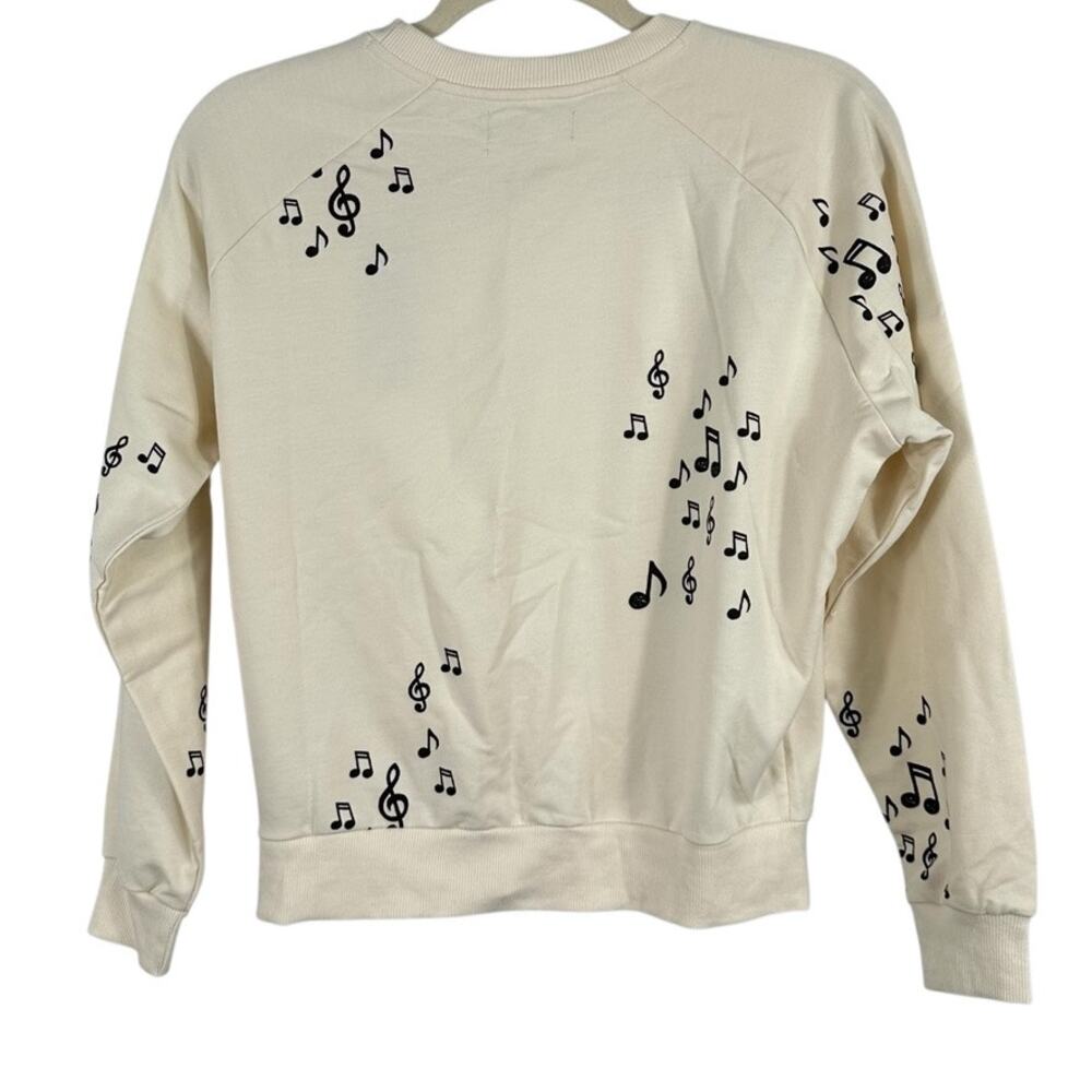 Brittany Aldean Cream With Black Music Chord Design Sweatshirt Small